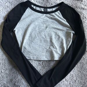 Black and grey cropped top